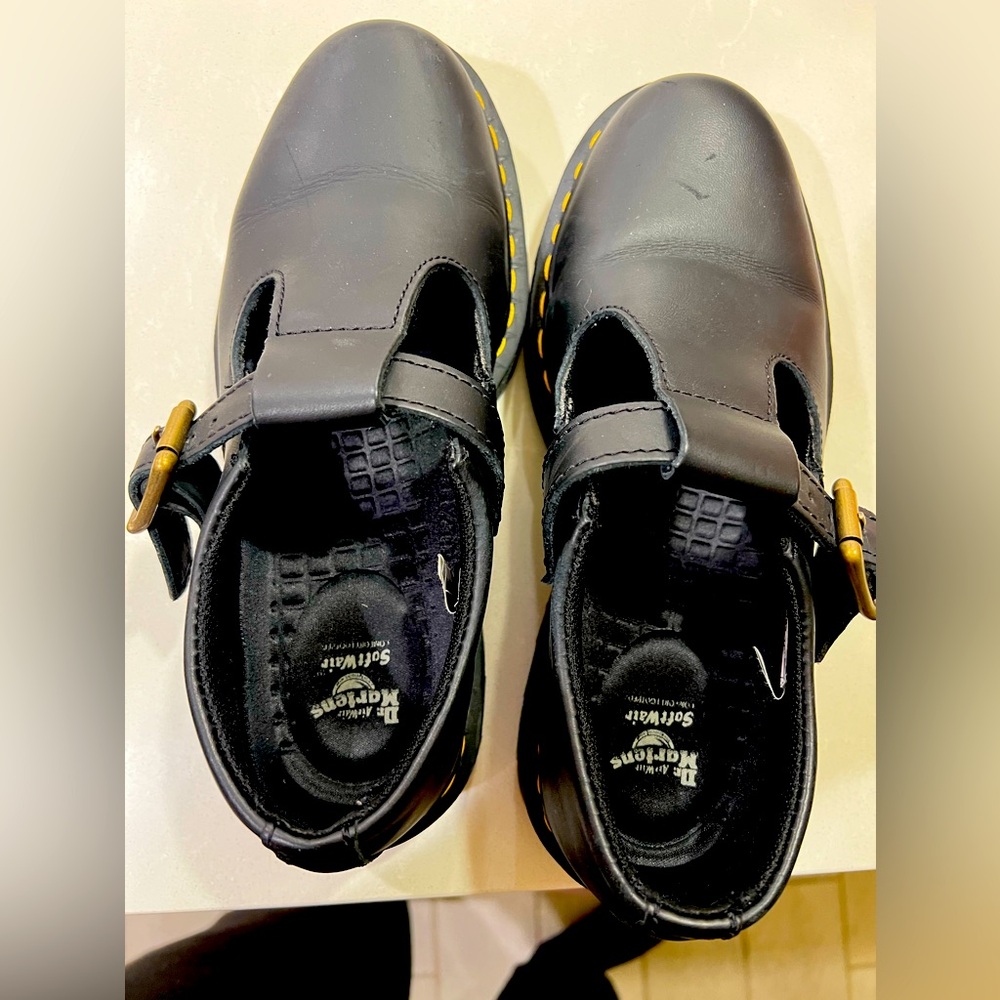 Black T strap Dr Martens. Size 9.
